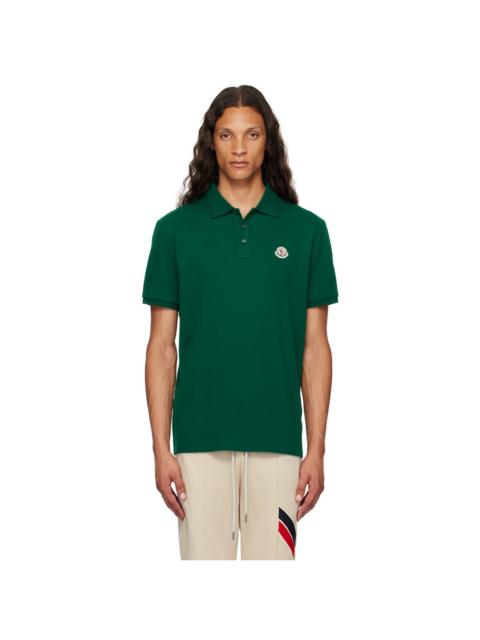 Moncler Green Logo Patch Polo