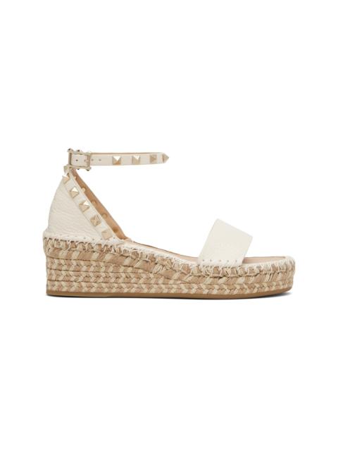 Valentino Off-White Leather Espadrillas Sandals