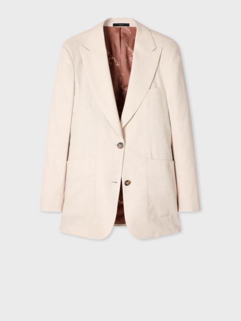 Paul Smith Women's Ivory Linen-Wool Blend Patch Pocket Blazer