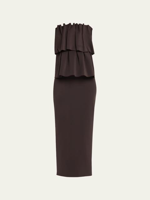 House of Dagmar Sculpted Strapless Midi Dress