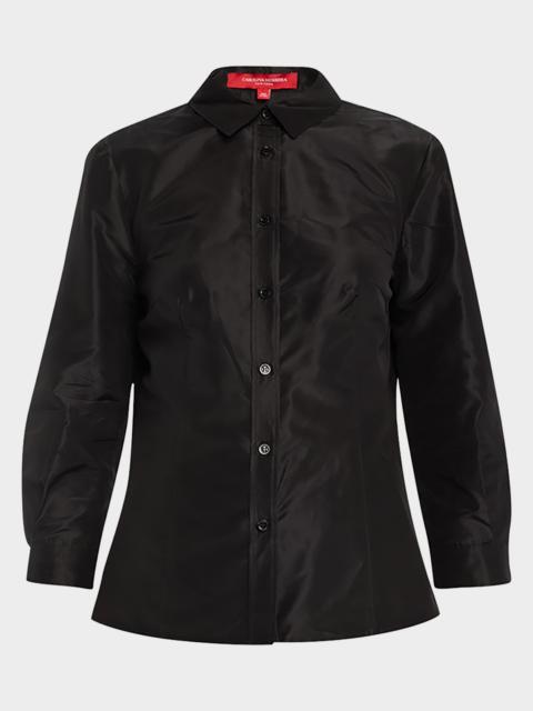 CAROLINA HERRERA Taffeta Button-Front Shirt