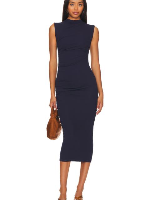 Enza Costa Silk Knit Sleeveless Twist Midi Dress