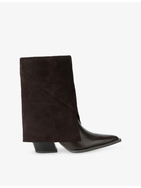 STEVE MADDEN McCoy Leather and Suede Knee-High Boots