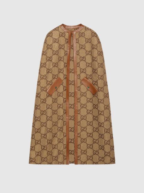 GUCCI Crystal jumbo GG cape coat