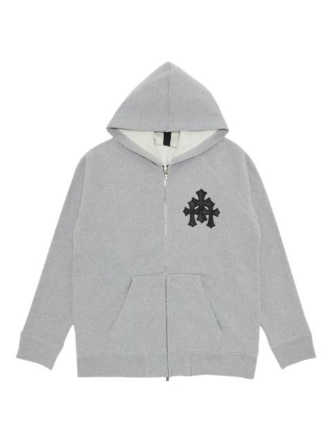 Chrome Hearts cross-patch zip-up hoodie