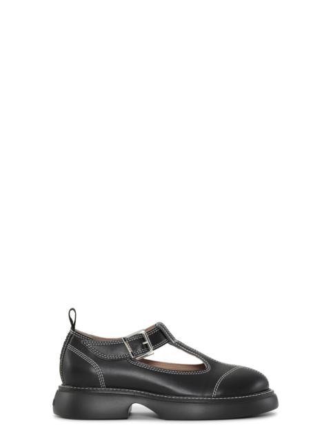 GANNI BLACK/WHITE EVERYDAY BUCKLE MARY JANE SHOES