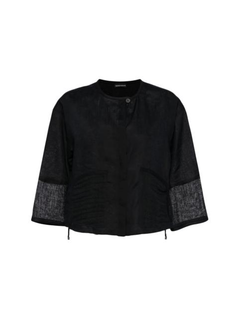 EMPORIO ARMANI panelled linen blouse