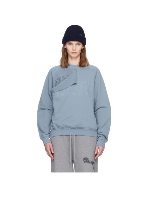 MM6 Maison Margiela Blue Double Layer Sweatshirt