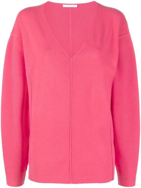 Helmut Lang V-neck puff-sleeve jumper