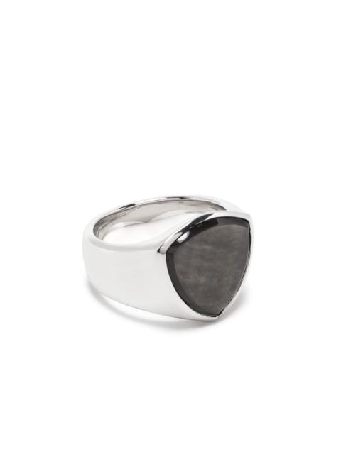TOM WOOD Shield Black MOP signet ring