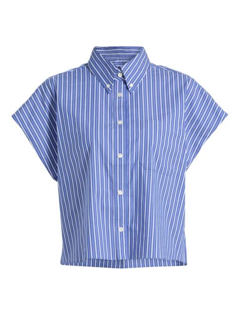 RONNY KOBO Women's Carmena Striped Cotton-Blend Button-Down Top - Cobalt Stripe