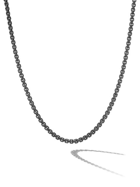 DAVID YURMAN Men's Box Chain Necklace in Stainless Steel and Sterling Silver, 5MM - Black