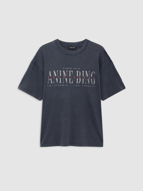 ANINE BING Cade Tee Sport Club - Washed Black