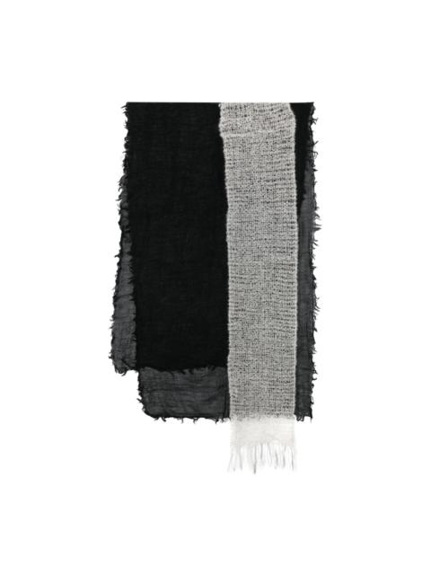 Yohji Yamamoto asymmetric-design wool-blend scarf