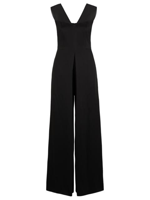BOSS JUMPSUIT IN LUSTROUS FABRIC WITH LAYERED EFFECT