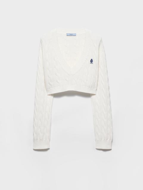 Prada V-neck cotton sweater