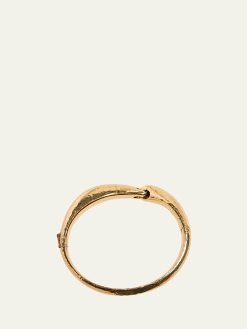SAINT LAURENT Men's Hammered Brass Bangle Bracelet