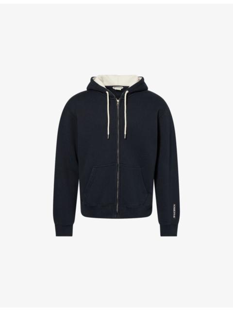 JW Anderson JW Anderson x Guinness Brand-Embroidered Zipped Cotton-Jersey Hoody