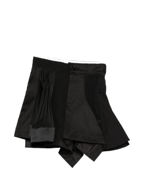 sacai pleated panel skirt