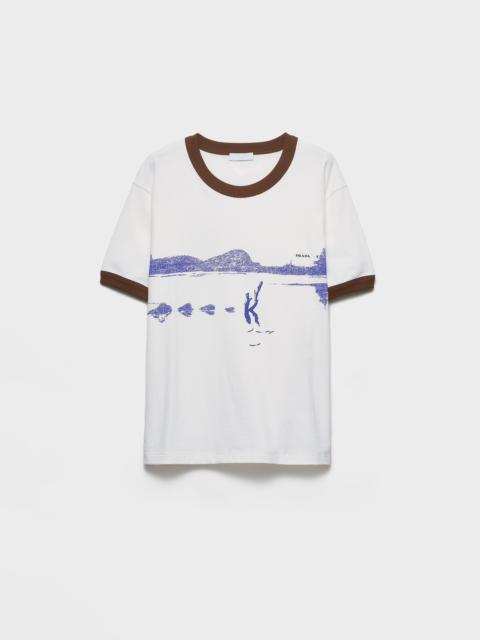 Prada Printed cotton T-shirt
