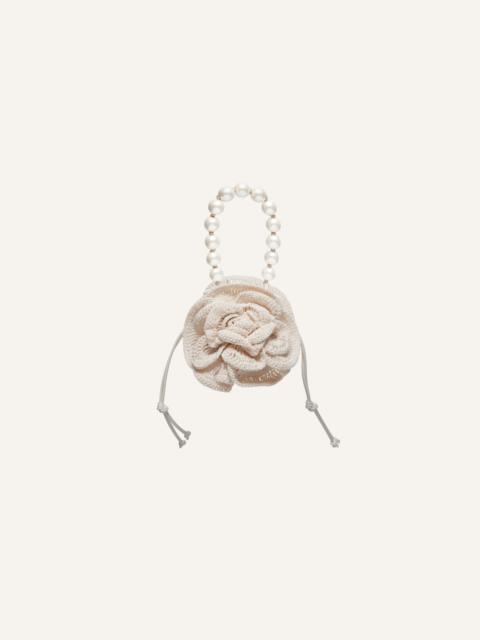 MAGDA BUTRYM Magda bag pearl strap in cream crochet