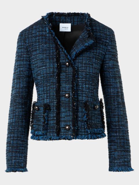 AKRIS Raw Denim Tweed Single-Breasted Jacket