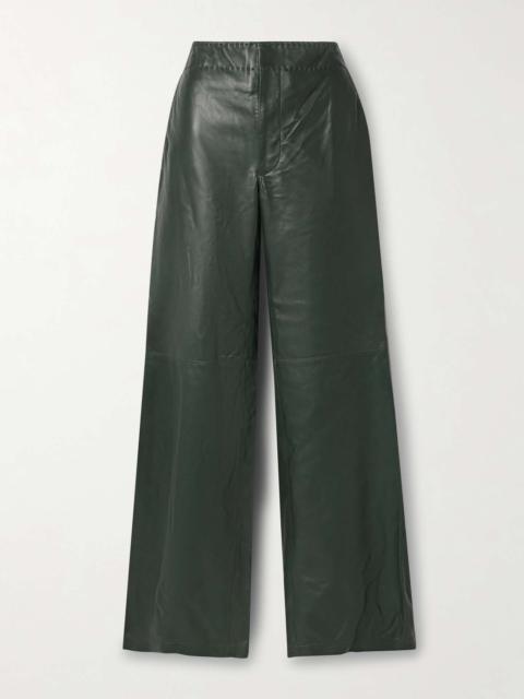 ULLA JOHNSON Lotti paneled leather wide-leg pants