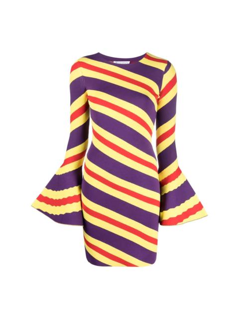 stripe-pattern long-sleeve dress