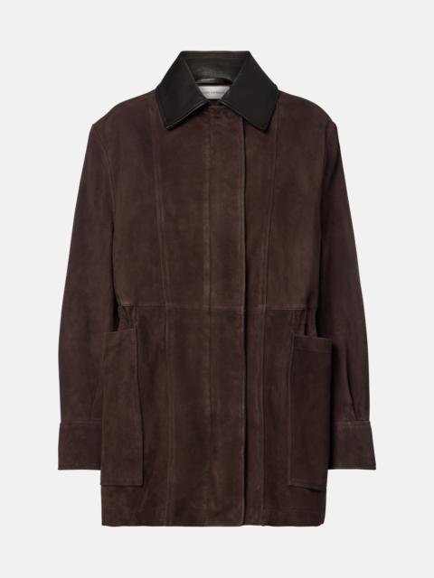 NOUR HAMMOUR Grange leather-trimmed suede jacket