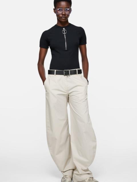 Acne Studios Ribbed t-shirt with zipper - Black