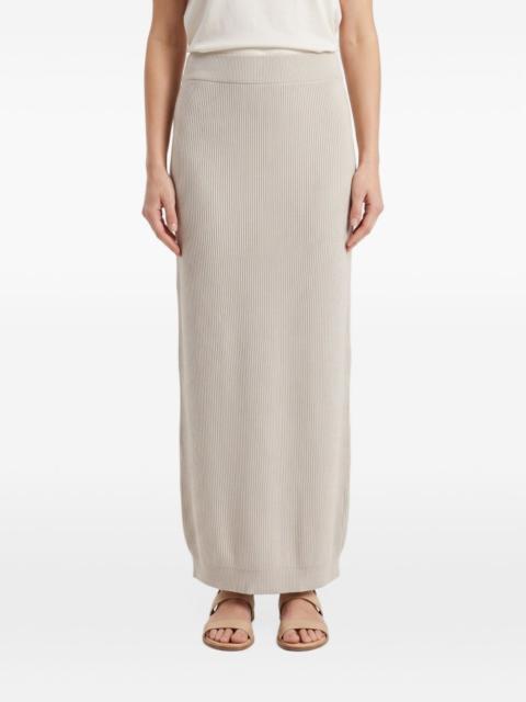 Brunello Cucinelli ribbed-knit cotton maxi skirt