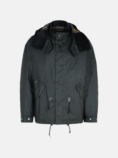 'SHORT WIND' BLACK WAXED COTTON PARKA