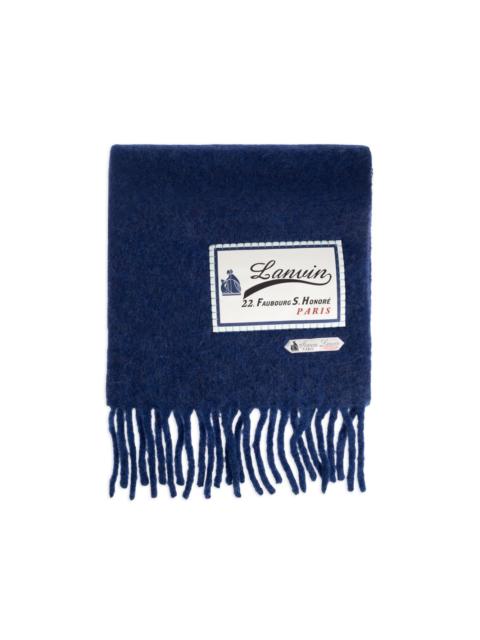 Lanvin logo-appliqué fringed scarf