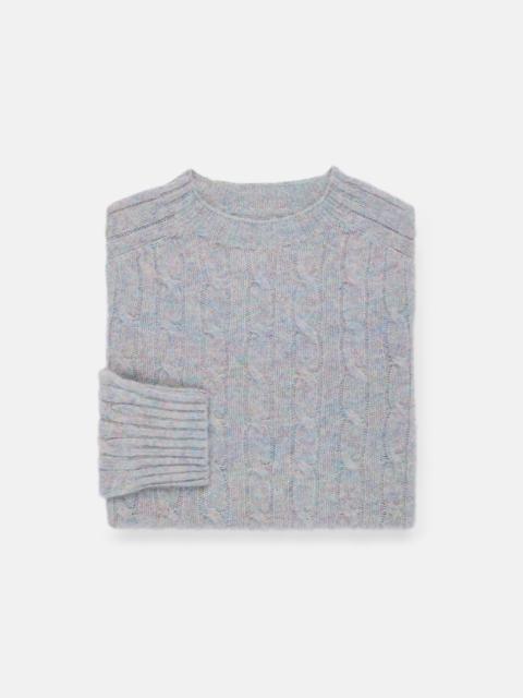 J. PRESS MADE-IN-SCOTLAND COTTON CANDY SHAGGY DOG CABLE KNIT SWEATER - CLASSIC FIT