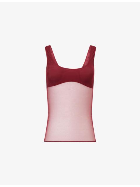 NENSI DOJAKA Lucy Sheer Stretch-Woven Tank Top