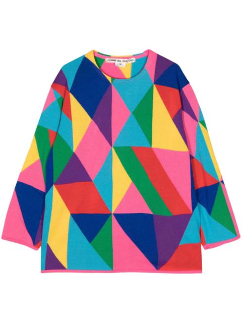 Comme Des Garçons Infarsia Color Matching Knitted Top
