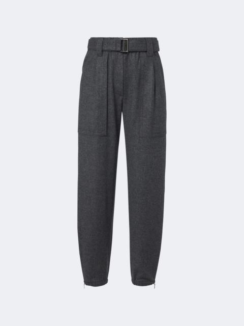Brunello Cucinelli Belted wool and cashmere tapered pants