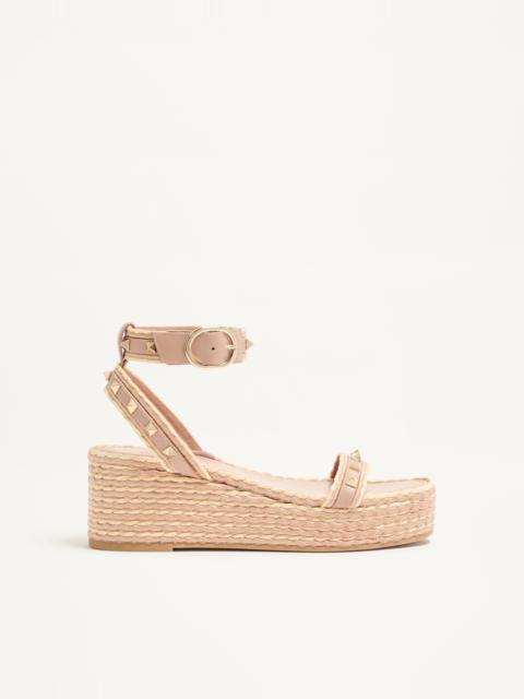 Valentino ROCKSTUD FLATFORM SANDAL IN CALFSKIN 45MM