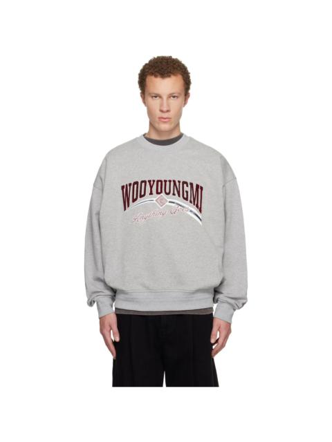 Wooyoungmi Gray Lenticular Logo Sweatshirt