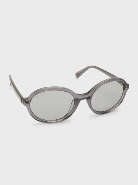 BY FAR Velvet Semi-Transparent Round Acetate Sunglasses