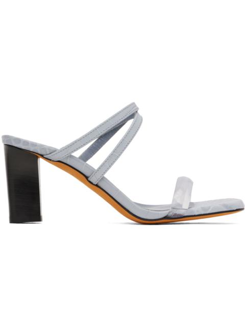 MARYAM NASSIR ZADEH Blue Croc Samantha Heeled Sandals