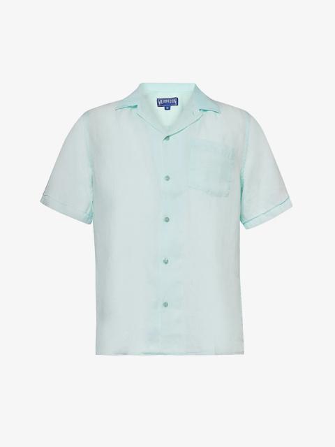 Charli brand-embroidered linen shirt