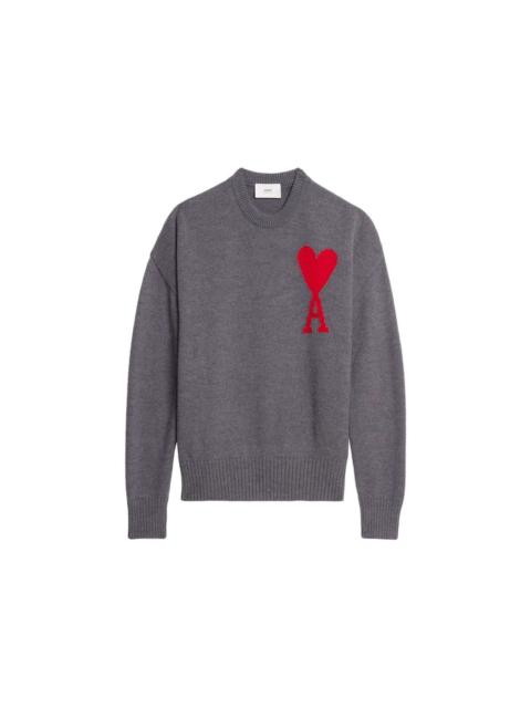 AMI Paris Ami Paris ADC Crewneck Sweater Heather Grey/Red