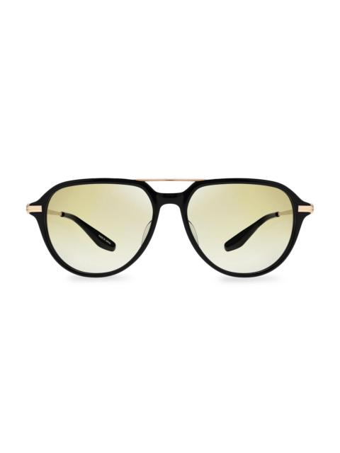 BARTON PERREIRA Women's Dunn 55MM Aviator Sunglasses - Pale Green Black