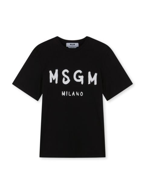 MSGM Cotton T-shirt with brushed logo