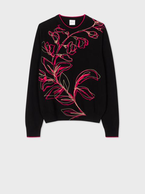 Paul Smith Black 'Ink Floral' Lambswool Sweater