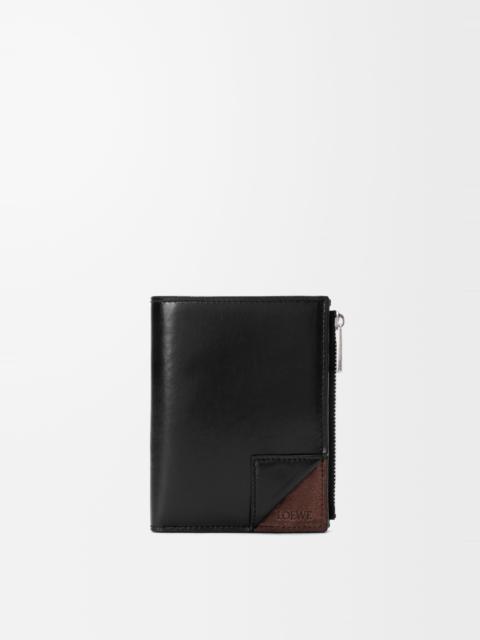 Loewe Switch slim compact wallet in supple grained calfskin and suede