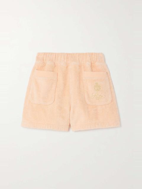 + Ritz Paris embroidered cotton-terry shorts