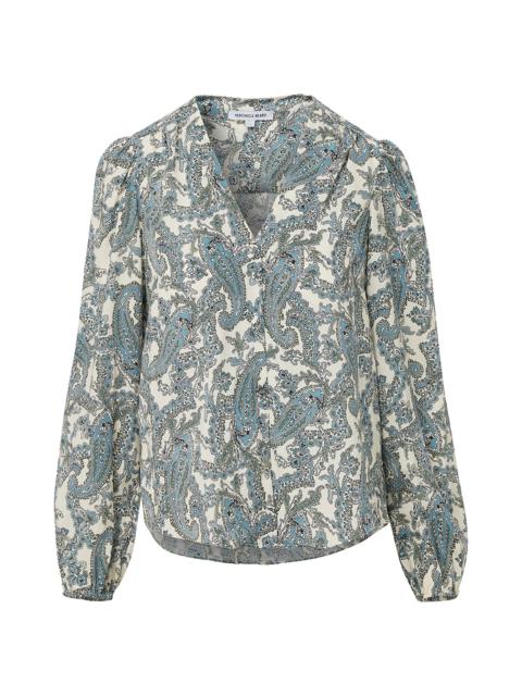 VERONICA BEARD Women's Farah Paisley V-Neck Blouse - Ecru Multi