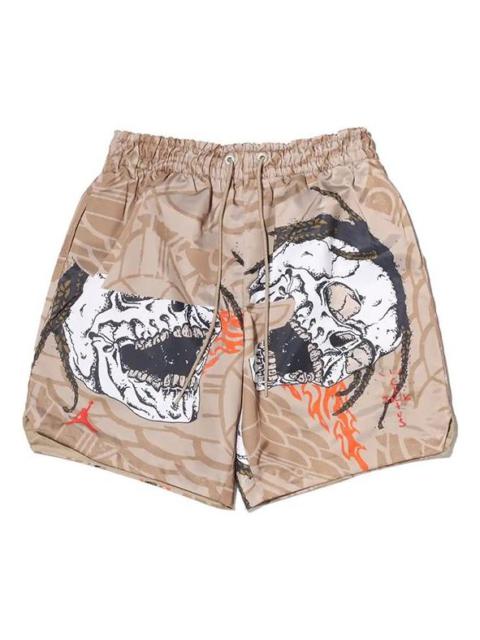Jordan Air Jordan x Travis Scott Crossover Skeleton Printing Casual Shorts Asia Sizing 'Khaki' CZ0167-247